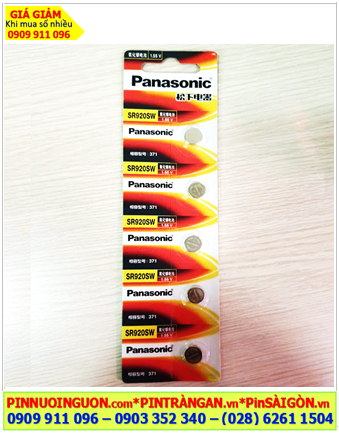 COMBO 01vỉ=5viên Pin đồng hồ 1.55v Panasonic SR920SW-Pin 371, Giá chỉ 179.000/Vỉ 5viên